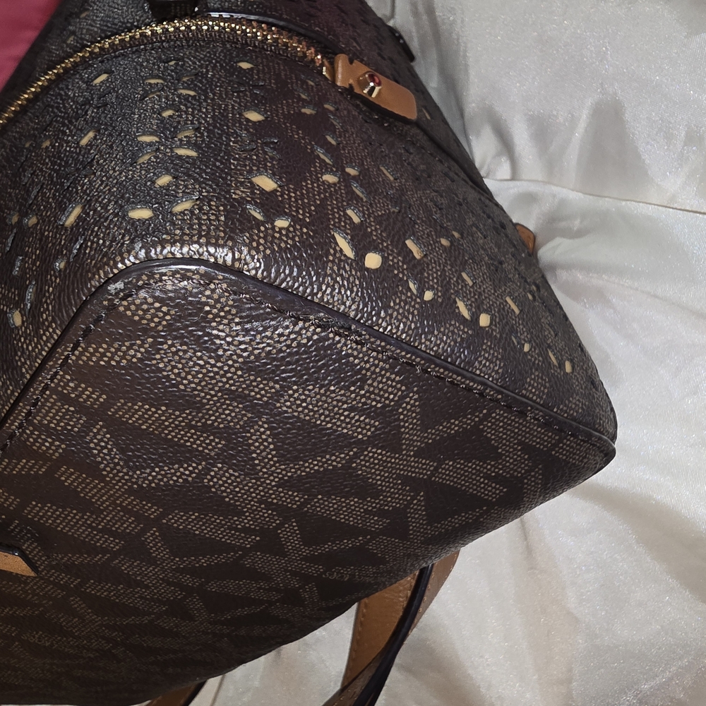 Michael Kors Brown Lasercut Backpack - Picture 3 of 8
